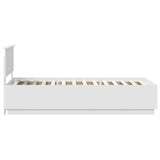 Bed Frame with Headboard White 75 x 190 cm Engineered Wood 3408215