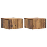 Wall-Mounted Bedside Cabinet 2 pcs Old Wood 33 x 34.5 x 20 cm 898442