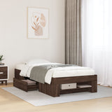 Bed Frame without Mattress Brown Oak 75x190 cm Small Single Engineered Wood 3295533