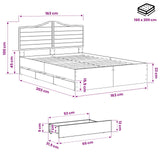Bed Frame with Storage and Headboard Artisan Oak 160 x 200 cm 3445812