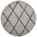 ZNTS Shaggy Rug PAMPLONA High Pile Modern Beige and Anthracite Ø 200 cm 375401