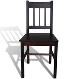 Dining Chairs 6 pcs Dark Brown Pinewood 271499