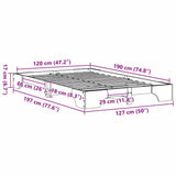 Bed Frame Natural 120 x 190 cm Solid Pine Wood 872872