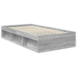 Bed Frame Grey Sonoma 100 x 200 cm Solid Pine Wood 3412939