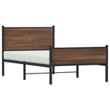 Metal Bed Frame without Mattress Brown Oak 100x200 cm 4007953