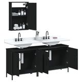 3 Piece Bathroom Furniture Set Black Engineered Wood 3214790