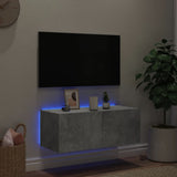 TV Wall Cabinet with LED Lights Concrete Grey 80x35x31 cm 837287
