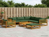 Sofa Set 8 pcs Natural Solid Acacia Wood 3417259