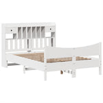 ZNTS Bed Frame without Mattress White 150x200 cm King Size Solid Wood Pine 3323375