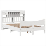 Bed Frame without Mattress White 150x200 cm King Size Solid Wood Pine 3323375
