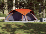 Camping Tent Cabin 4-Person Grey and Orange Waterproof 4009454