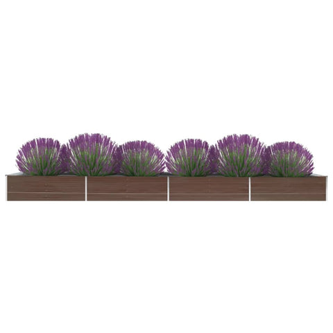 Garden Raised Bed Galvanised Steel 600x80x45 cm Brown 47074