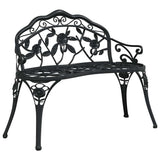Garden Bench 100 cm Cast Aluminium Black 317740