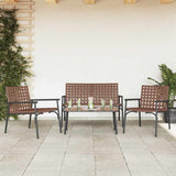Garden Dining Set 4 pcs Brown Poly Rattan 42004145