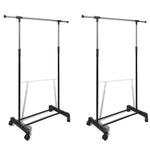 ZNTS Adjustable Clothes Racks 2 pcs 1 Hanging Rail 270181