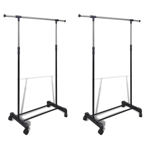 ZNTS Adjustable Clothes Racks 2 pcs 1 Hanging Rail 270181