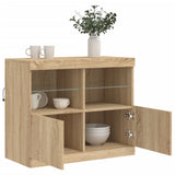 Sideboard with LED Lights Sonoma Oak 81x37x67 cm 836660