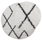 Shaggy Rug PAMPLONA High Pile Modern Cream and Black 160 cm 375378