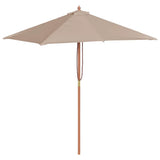Garden Parasol Taupe Laminated bamboo and hardwood, fabric 44536