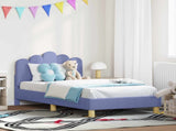 Children's Bed Frame with Headboard Jeans Blue 80 x 160 cm 42011048