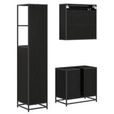 Bathroom Furniture Set 3 pcs Black Oak Engineered Wood 3402520