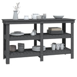 Work Bench Grey 142.5x50x80 cm Solid Wood Pine 823651