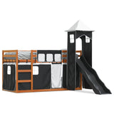 Bunk Bed without Mattress with Slide White and Black 90x200 cm 3284194