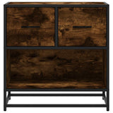Bedside Cabinet Smoked Oak 60x31x60 cm Engineered Wood and Metal 848696