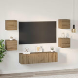 TV Cabinet Set Wall-mounted 6 pcs Artisan Oak Engineered Wood 3393143