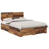 Bed Frame with Headboard Old Wood 140 x 190 cm Engineered Wood 3412380