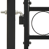 Fence Gate Double Door with Arched Top Steel 300x175 cm Black 146340