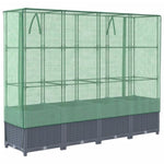 ZNTS Raised Bed with Greenhouse Cover Rattan Look 160x40x138 cm 4015830