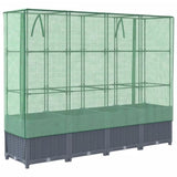 ZNTS Raised Bed with Greenhouse Cover Rattan Look 160x40x138 cm 4015830