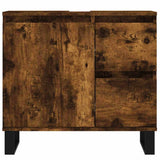 Bathroom Cabinet Smoked Oak 65x33x60 cm Engineered Wood 831617