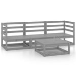 ZNTS 4 Piece Garden Lounge Set Grey Solid Pinewood 3075326