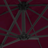 Cantilever Garden Parasol Bordeaux Red Fabric Large Tiltable 312308