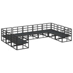 Garden Sofa Set with Cushion Black Aluminium 3378904