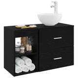 Bathroom Furniture Set 2 pcs Black Oak Engineered Wood 3403865
