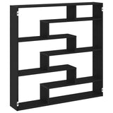 Wall Cube Shelf 7 Compartments Black Engineered Wood 860023