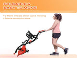 2-in-1 Folding Exercise Bike with 8-Level Magnetic Resistance, Arm Resistance Band, Pulse Sensor, T3398P349156