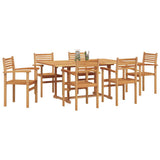 Garden Dining Set 7 pcs Natural Solid Acacia Wood 3375775