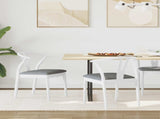 Dining Chair 2 pcs White and Grey Solid Rubber Wood 42020415