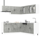 11 Piece Kitchen Cabinet Set "Kalmar" Concrete Grey Engineered Wood 3314915