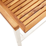 Garden Chairs 8 pcs Solid Acacia Wood and Stainless Steel 3078469