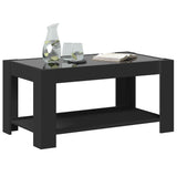 ZNTS Coffee Table with LED Black 93x53x45 cm Engineered Wood 847554