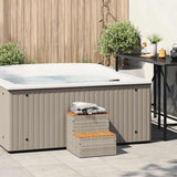 Hot Tub Step Light Grey 50x50x50,5 cm Poly Rattan and Solid Acacia 4103943