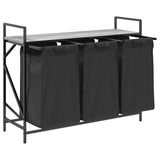 Laundry Basket 3 Compartments with Shelf Grey Sonoma 859063