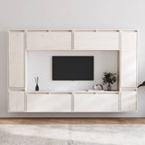 TV Cabinets 8 pcs White Solid Wood Pine 3100195