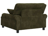 XL Armchair with Cushions Green 1.5 Lines Fabric 42043481