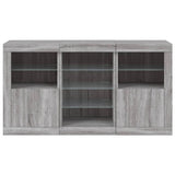 Sideboard with LED Lights Grey Sonoma 123x37x67 cm 3209084